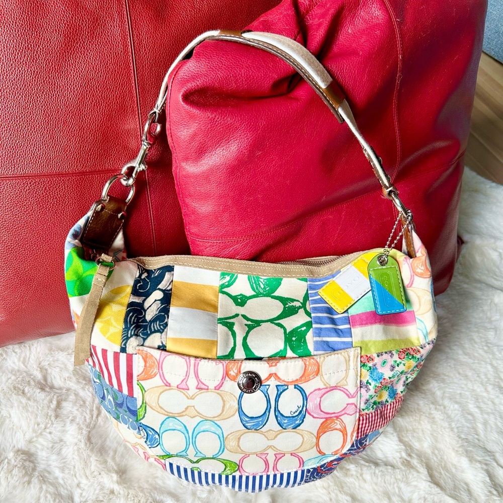 Rare Coach XLarge Hamptons Weekend Patchwork Hobo10450